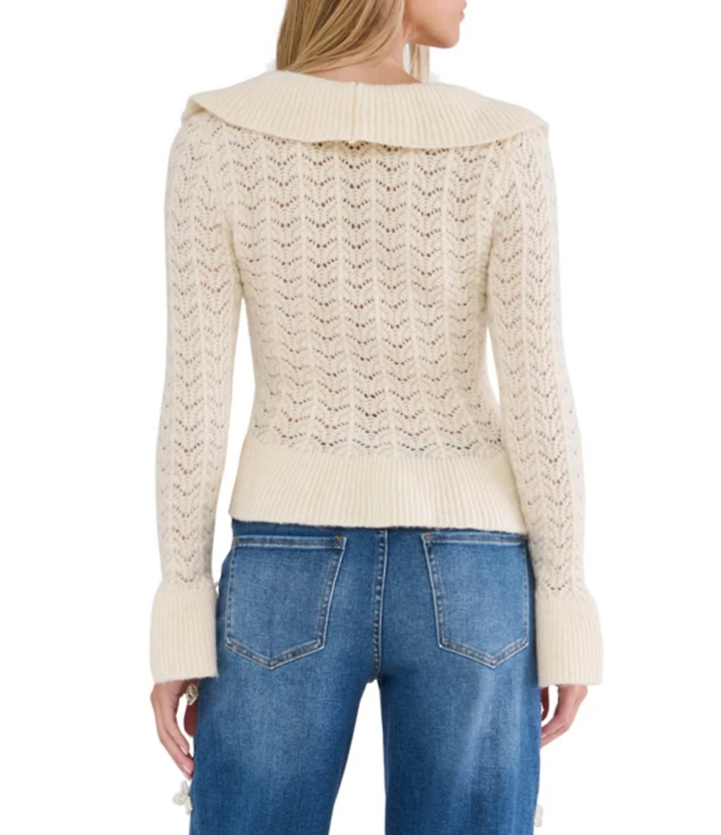Stevie By Steve Madden Ruffle Tie Front Cardigan