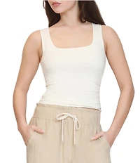 Stevie by Steve Madden Scoop Neck Ruched Tank Top