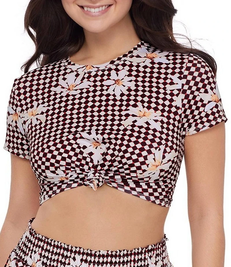 Stevie by Steve Madden Spring Bloom Rashguard Swim Top