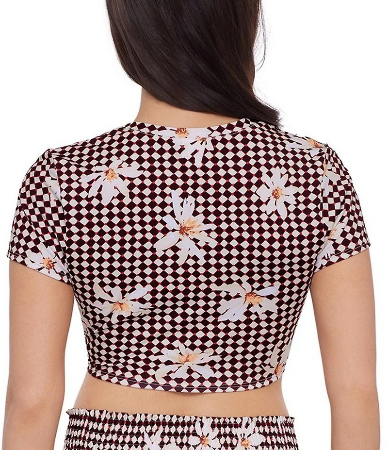 Stevie by Steve Madden Spring Bloom Rashguard Swim Top