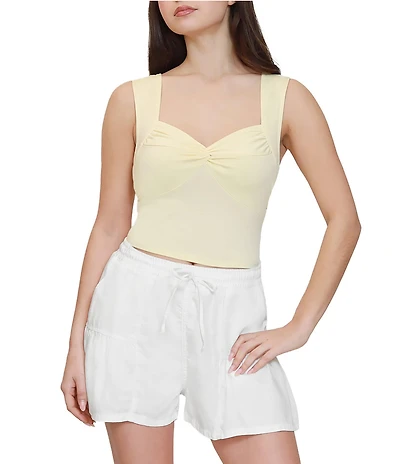 Stevie by Steve Madden Sweetheart Neck Twist Front Sleeveless Tank