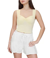 Stevie by Steve Madden Sweetheart Neck Twist Front Sleeveless Tank