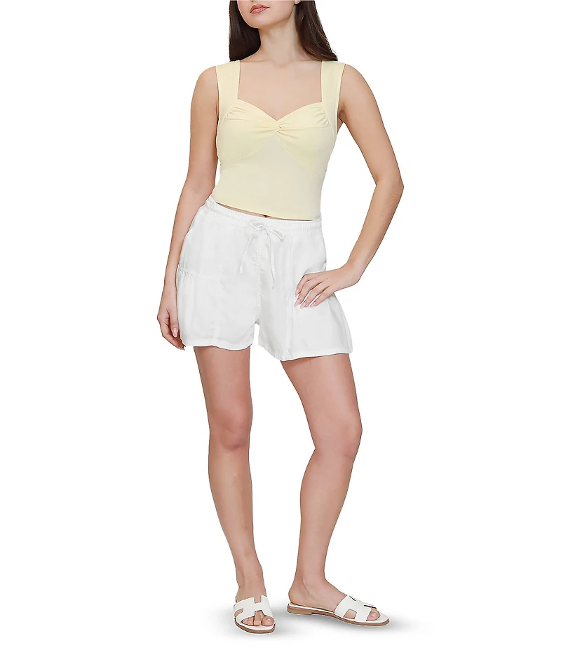 Stevie by Steve Madden Sweetheart Neck Twist Front Sleeveless Tank