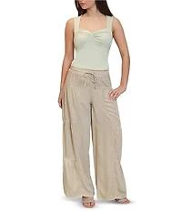 Stevie by Steve Madden Sweetheart Neck Twist Front Sleeveless Tank