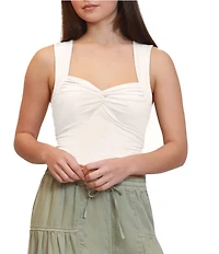 Stevie by Steve Madden Sweetheart Neck Twist Front Sleeveless Tank