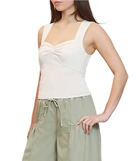 Stevie by Steve Madden Sweetheart Neck Twist Front Sleeveless Tank