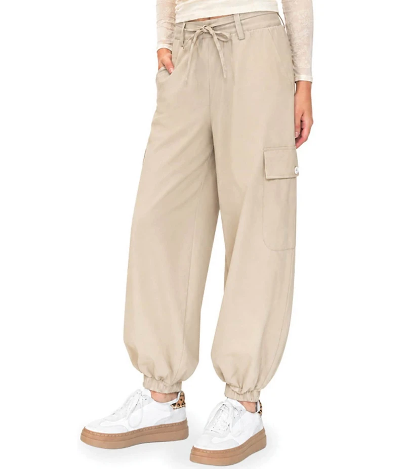 Stevie By Steve Madden Tie Waist Barrel Cargo Pants