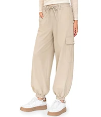 Stevie By Steve Madden Tie Waist Barrel Cargo Pants