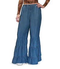 Stevie By Steve Madden Tiered Wide Leg Full Length Pants