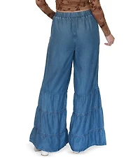 Stevie By Steve Madden Tiered Wide Leg Full Length Pants