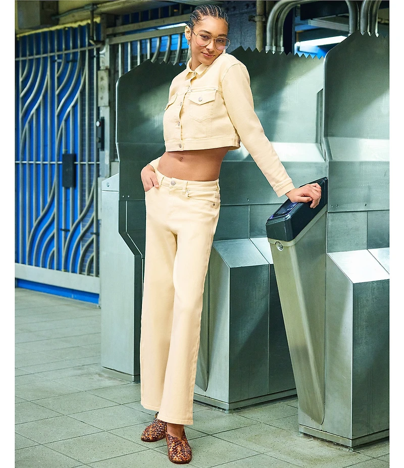 Stevie Jeans Basic Relaxed Straight Denim Jeans