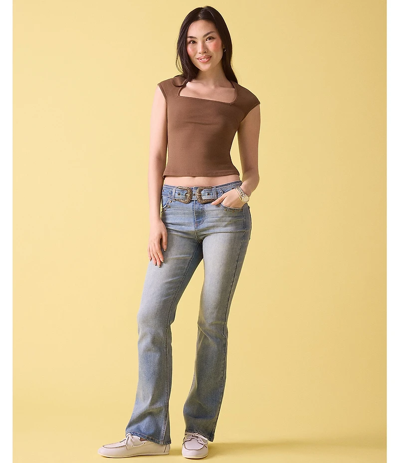 Stevie Jeans By Steve Madden High Rise Self Belted Bootcut Western Jeans