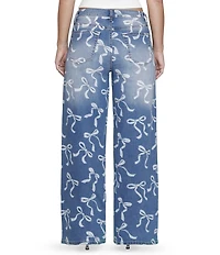 Stevie Jeans By Steve Madden Relaxed Wide Leg Bow Motif Jeans