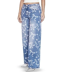 Stevie Jeans By Steve Madden Relaxed Wide Leg Bow Motif Jeans