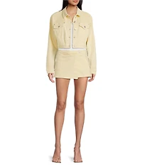 Stevie Jeans Denim Basic Point Collar Jean Jacket