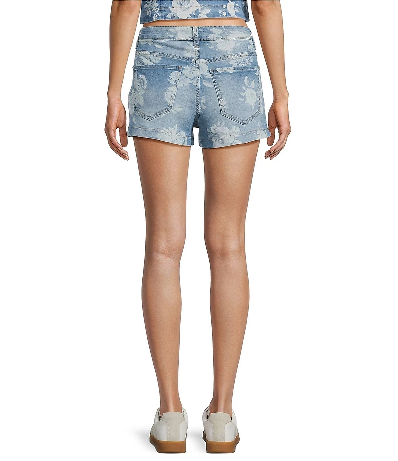 Stevie Jeans Floral High Rise Shorts