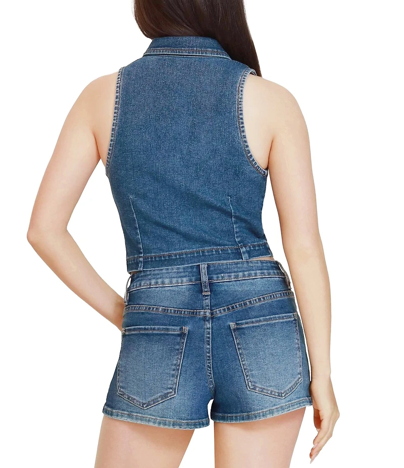 Steve Madden Stevie Jeans Ruched Denim Vest