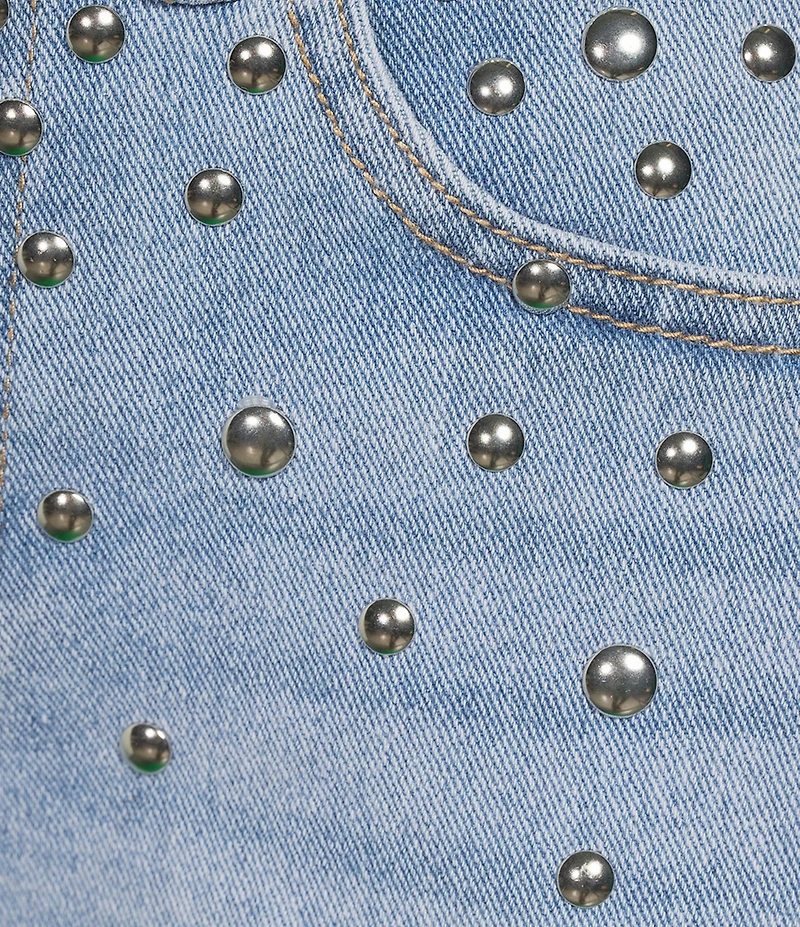 Stevie Jeans Studded High Rise Shorts