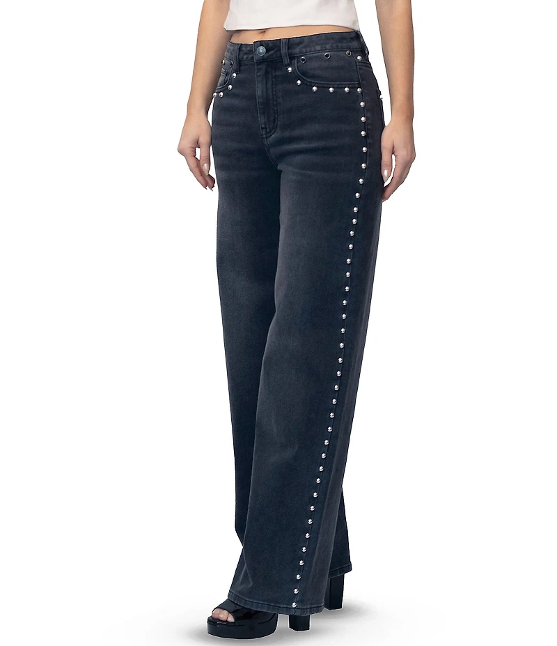 Stevie Jeans Studded Relaxed Fit Straight Leg Jeans
