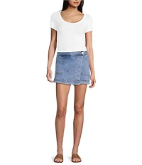 Stevie Jeans Wrapped Denim Skort