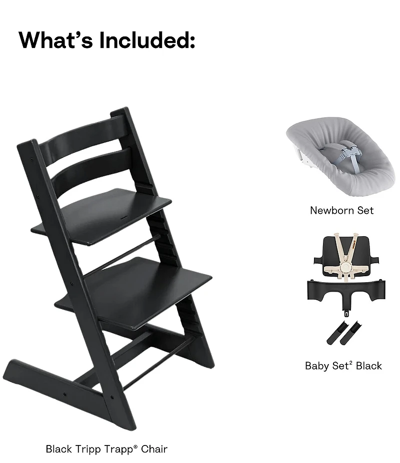 Stokke® Tripp Trapp® High Chair and Newborn Seat Attachment Bundle