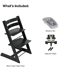 Stokke® Tripp Trapp® High Chair and Newborn Seat Attachment Bundle
