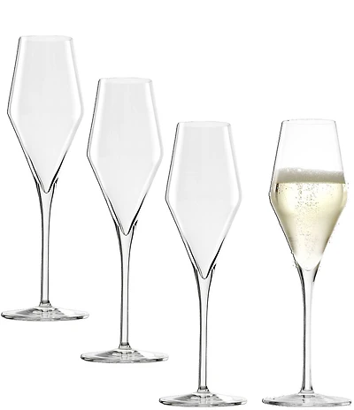 Stolzle Lausitz Quatrophil Champagne Flutes - Set of 4
