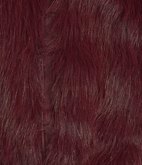 Stoosh Faux Fur Zip Front Long Hair Jacket