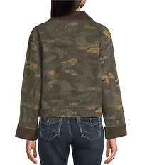 Stoosh Heavy Camo Print Twill Corduroy Collar Jacket