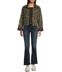 Stoosh Heavy Camo Print Twill Corduroy Collar Jacket