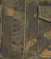 Stoosh Heavy Camo Print Twill Corduroy Collar Jacket