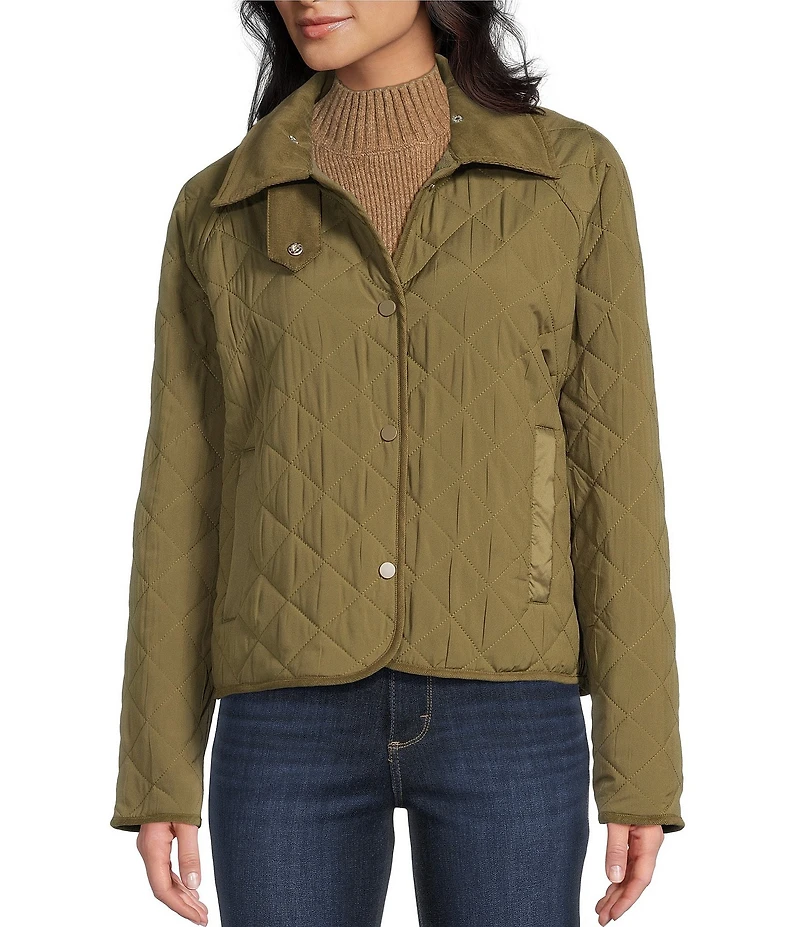 Stoosh Quilted Corduroy Collared Barn Jacket