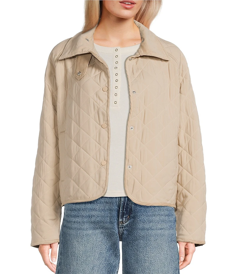 Stoosh Quilted Corduroy Collared Barn Jacket