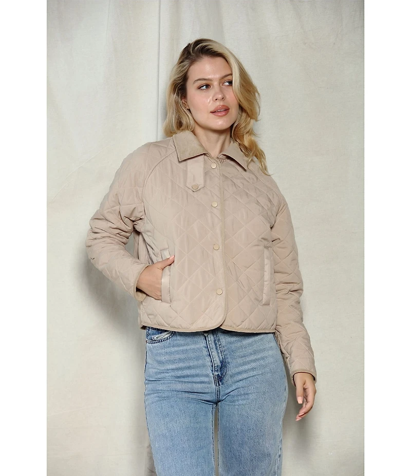 Stoosh Quilted Corduroy Collared Barn Jacket