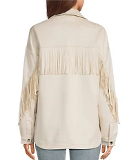 Stoosh Suede Collared Fringe Jacket