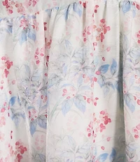 Storia Floral Print Deep V-Neck Flutter Sleeve Tie Back Midi Dress