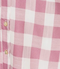 Storia Gingham Check Tie & Button Front Midi Dress