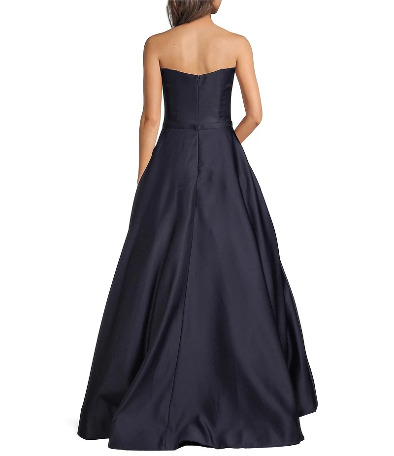 Strapless Sweetheart Neckline Lace Inset Gown