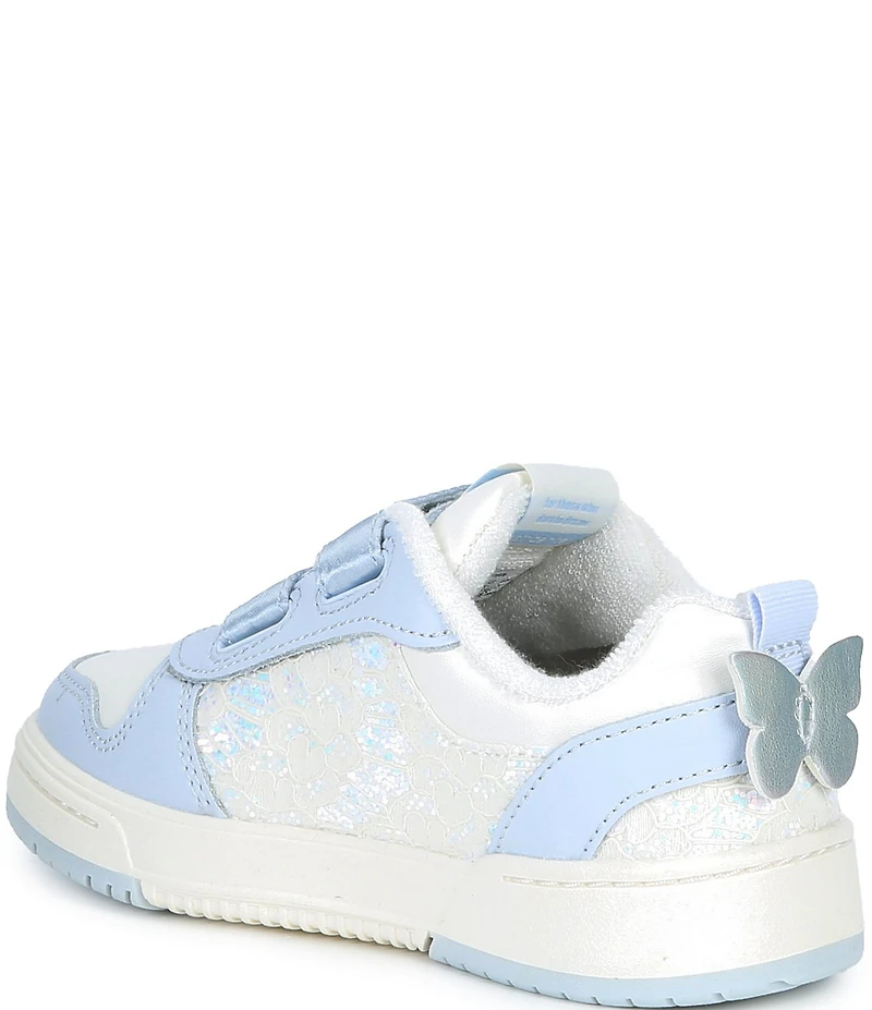 Stride Rite Girls' Denver SR Leather Satin Glitter Hook-and-Loop Sneakers (Infant)