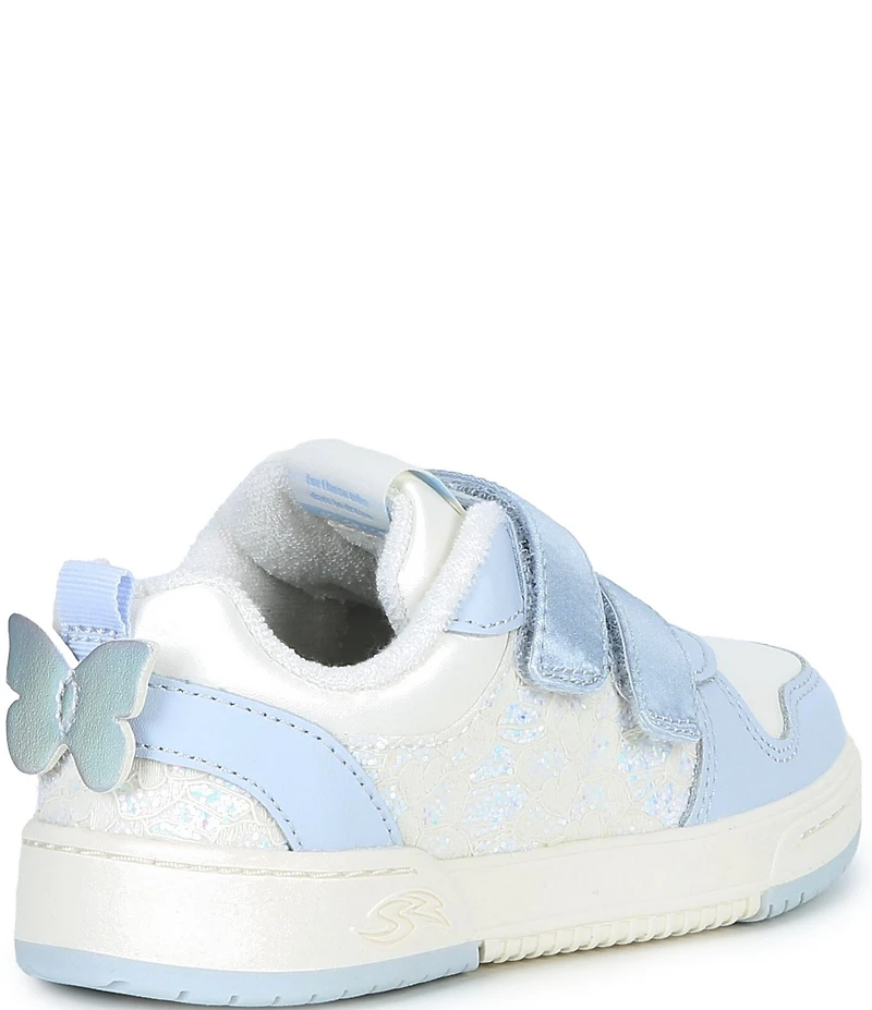 Stride Rite Girls' Denver SR Leather Satin Glitter Hook-and-Loop Sneakers (Toddler)