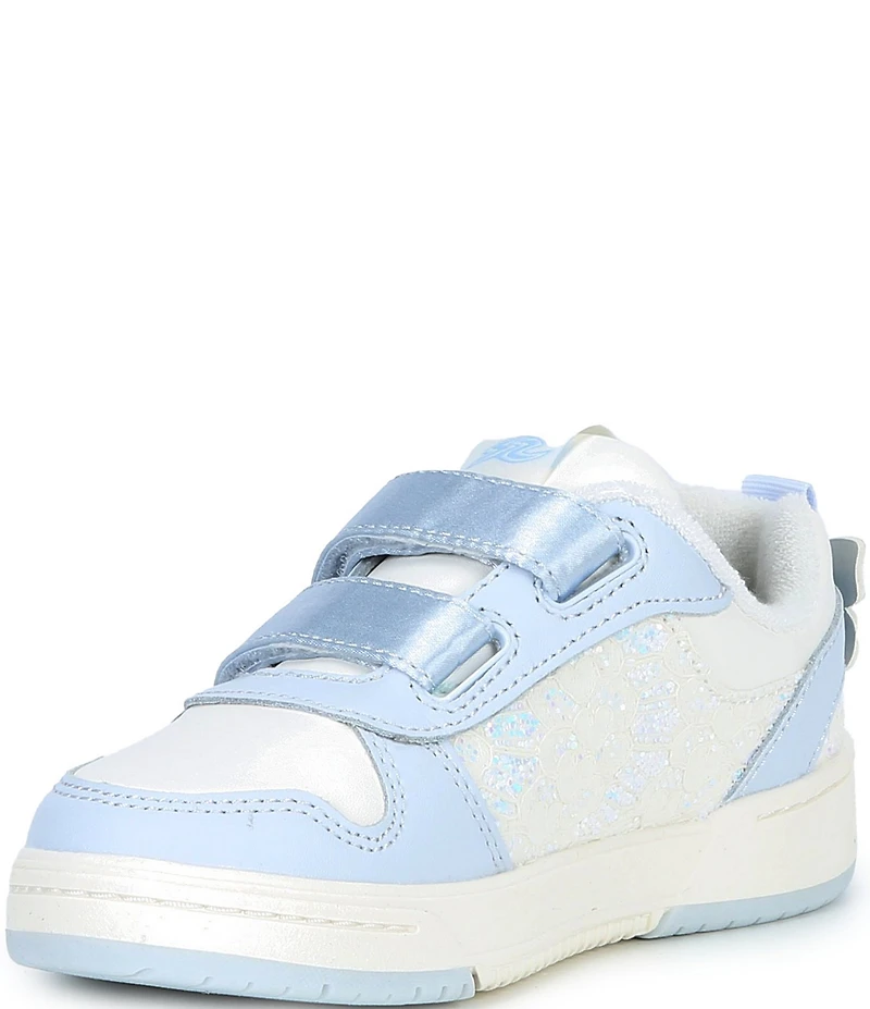 Stride Rite Girls' Denver SR Leather Satin Glitter Hook-and-Loop Sneakers (Toddler)