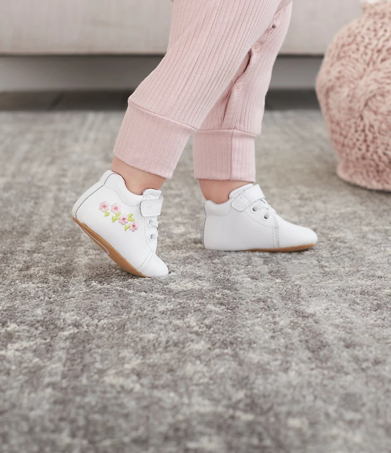 Stride Rite Girls' Emilia Flower Detail Crib Shoes (Infant)