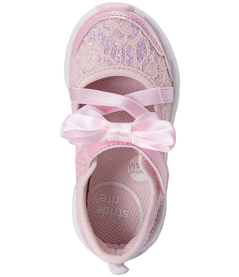 Stride Rite Girls' Light Up Flora Lace Bow SR Mary Jane Sneakers (Infant)