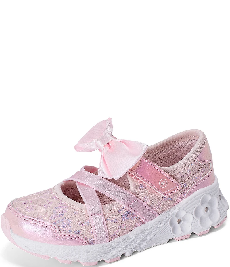 Stride Rite Girls' Light Up Flora Lace Bow SR Mary Jane Sneakers (Toddler)