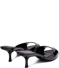 Stuart Weitzman Lexington 50 Patent Leather Kitten Heel Pointed Toe Slide Sandals