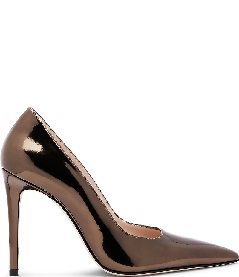 Stuart Weitzman Stuart Power 100 Patent Leather Pointed Toe Stiletto Pumps