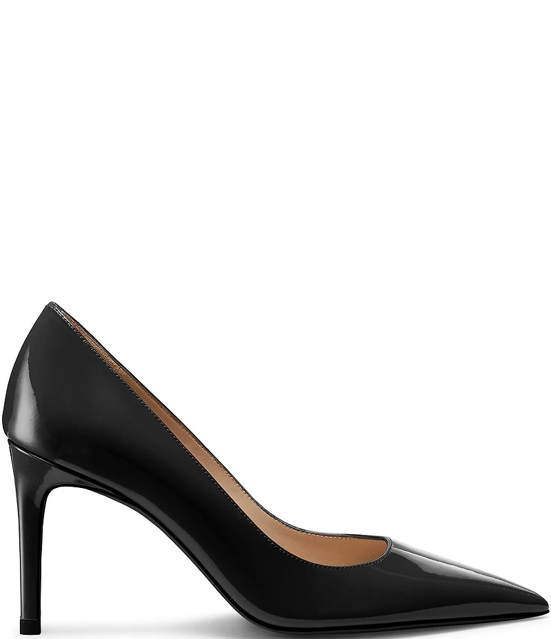 Stuart Weitzman Stuart Power 85 Patent Leather Pointed Toe Stiletto Pumps