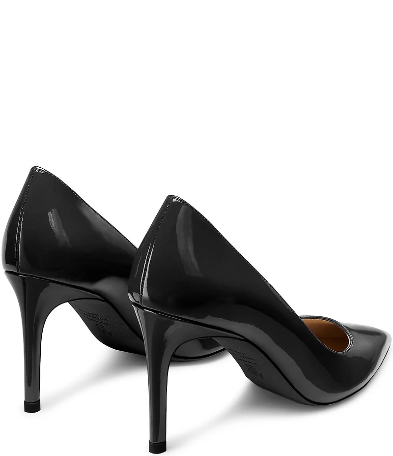 Stuart Weitzman Stuart Power 85 Patent Leather Pointed Toe Stiletto Pumps