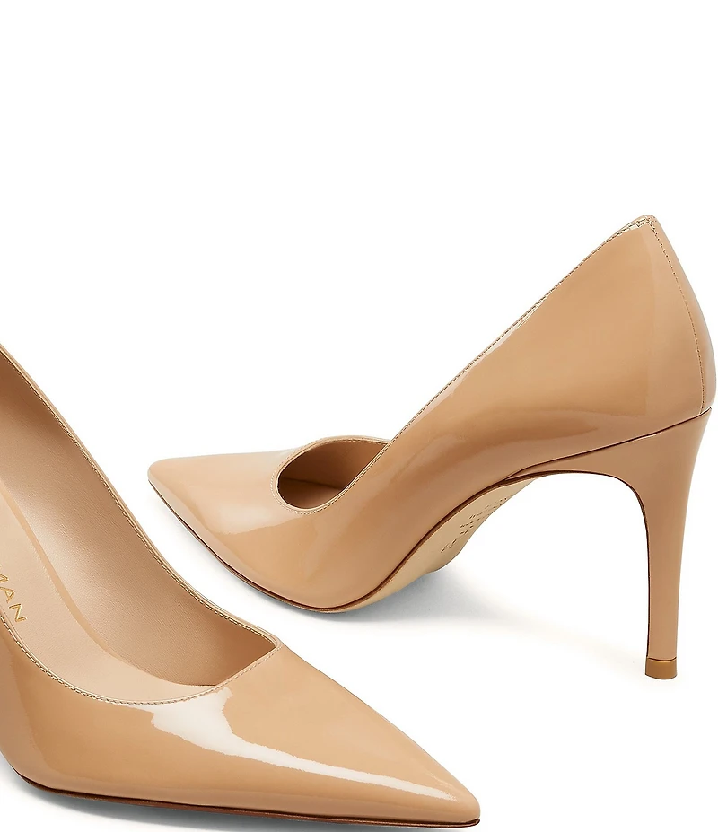Stuart Weitzman Stuart Power 85 Patent Leather Pointed Toe Stiletto Pumps