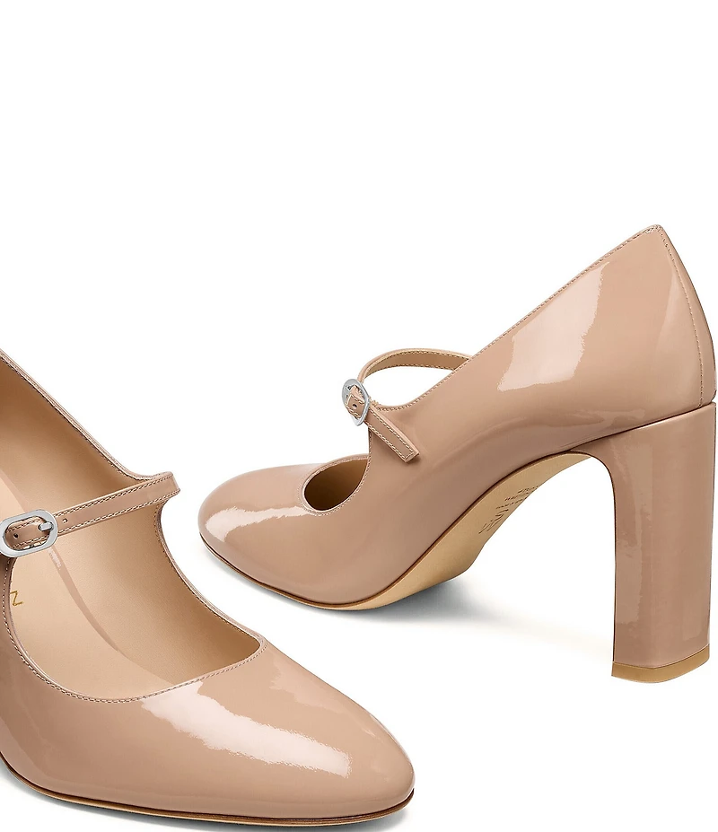 Stuart Weitzman Women's Babette Mary Jane 85 Patent Leather Pumps